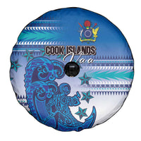 Cook Islands Va'a Race Spare Tire Cover Te Tatau Tattoos Sporty Style Light Blue Color - Polynesian Pride