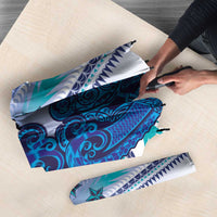 Cook Islands Va'a Race Umbrella Te Tatau Tattoos Sporty Style Light Blue Color LT03 - Polynesian Pride