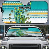 Cook Islands Va'a Race Auto Sun Shade Te Tatau Tattoos Sporty Style Turquoise Color LT03 Turquoise - Polynesian Pride