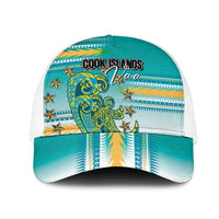 Cook Islands Va'a Race Mesh Trucker Cap Te Tatau Tattoos Sporty Style Turquoise Color - Polynesian Pride