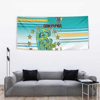 Cook Islands Va'a Race Tapestry Te Tatau Tattoos Sporty Style Turquoise Color - Polynesian Pride