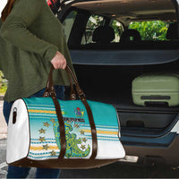 Cook Islands Va'a Race Travel Bag Te Tatau Tattoos Sporty Style Turquoise Color LT03 - Polynesian Pride