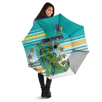 Cook Islands Va'a Race Umbrella Te Tatau Tattoos Sporty Style Turquoise Color LT03 - Polynesian Pride