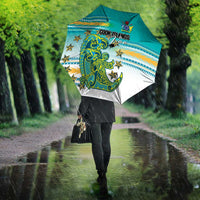Cook Islands Va'a Race Umbrella Te Tatau Tattoos Sporty Style Turquoise Color LT03 - Polynesian Pride
