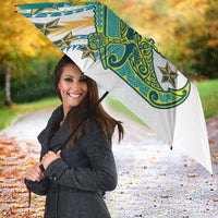 Cook Islands Va'a Race Umbrella Te Tatau Tattoos Sporty Style Turquoise Color LT03 - Polynesian Pride