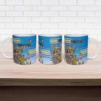 Personalised Cook Islands Va'a Race Ceramic Mug Te Tatau Tattoos Sporty Style Glory Blue Color LT03 - Polynesian Pride