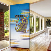 Personalised Cook Islands Va'a Race Door Cover Te Tatau Tattoos Sporty Style Glory Blue Color LT03 - Polynesian Pride
