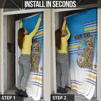 Personalised Cook Islands Va'a Race Door Cover Te Tatau Tattoos Sporty Style Glory Blue Color LT03 - Polynesian Pride