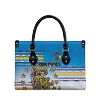 Cook Islands Va'a Race Leather Bag Te Tatau Tattoos Sporty Style Glory Blue Color LT03 - Polynesian Pride