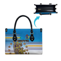 Cook Islands Va'a Race Leather Bag Te Tatau Tattoos Sporty Style Glory Blue Color LT03 - Polynesian Pride