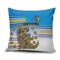 Cook Islands Va'a Race Pillow Cover Te Tatau Tattoos Sporty Style Glory Blue Color LT03 Blue - Polynesian Pride