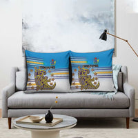 Cook Islands Va'a Race Pillow Cover Te Tatau Tattoos Sporty Style Glory Blue Color LT03 - Polynesian Pride