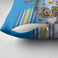 Cook Islands Va'a Race Pillow Cover Te Tatau Tattoos Sporty Style Glory Blue Color LT03 - Polynesian Pride