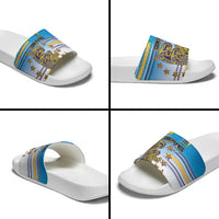 Cook Islands Va'a Race Slide Sandals Te Tatau Tattoos Sporty Style Glory Blue Color LT03 - Polynesian Pride