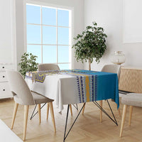 Cook Islands Va'a Race Tablecloth Te Tatau Tattoos Sporty Style Glory Blue Color - Polynesian Pride