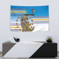 Cook Islands Va'a Race Tapestry Te Tatau Tattoos Sporty Style Glory Blue Color LT03 - Polynesian Pride
