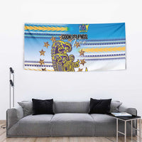 Cook Islands Va'a Race Tapestry Te Tatau Tattoos Sporty Style Glory Blue Color LT03 - Polynesian Pride