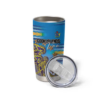 Personalised Cook Islands Va'a Race Tumbler Cup Te Tatau Tattoos Sporty Style Glory Blue Color LT03 - Polynesian Pride