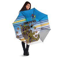 Cook Islands Va'a Race Umbrella Te Tatau Tattoos Sporty Style Glory Blue Color LT03 - Polynesian Pride