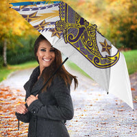 Cook Islands Va'a Race Umbrella Te Tatau Tattoos Sporty Style Glory Blue Color LT03 - Polynesian Pride
