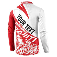 Personalised Tahiti Va'a Race Button Sweatshirt Polynesian Tattoos Sporty Style - Polynesian Pride