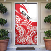 Personalised Tahiti Va'a Race Door Cover Polynesian Tattoos Sporty Style LT03 Red - Polynesian Pride