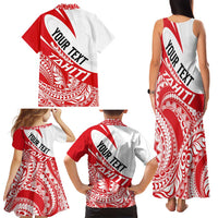 Personalised Tahiti Va'a Race Family Matching Tank Maxi Dress and Hawaiian Shirt Polynesian Tattoos Sporty Style - Polynesian Pride