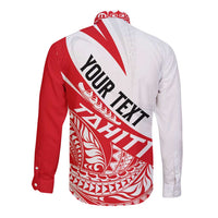 Personalised Tahiti Va'a Race Long Sleeve Button Shirt Polynesian Tattoos Sporty Style - Polynesian Pride