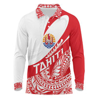 Personalised Tahiti Va'a Race Long Sleeve Polo Shirt Polynesian Tattoos Sporty Style - Polynesian Pride