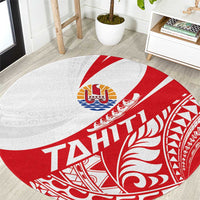 Tahiti Va'a Race Round Carpet Polynesian Tattoos Sporty Style - Polynesian Pride