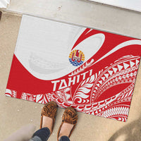 Tahiti Va'a Race Rubber Doormat Polynesian Tattoos Sporty Style - Polynesian Pride