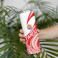 Personalised Tahiti Va'a Race Skinny Tumbler Polynesian Tattoos Sporty Style LT03 - Polynesian Pride