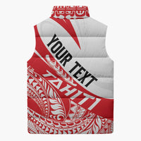 Personalised Tahiti Va'a Race Sleeveless Puffer Jacket Polynesian Tattoos Sporty Style - Polynesian Pride