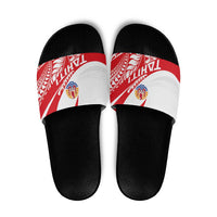 Tahiti Va'a Race Slide Sandals Polynesian Tattoos Sporty Style LT03 Red - Polynesian Pride