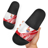 Tahiti Va'a Race Slide Sandals Polynesian Tattoos Sporty Style LT03 - Polynesian Pride