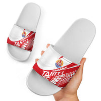 Tahiti Va'a Race Slide Sandals Polynesian Tattoos Sporty Style LT03 - Polynesian Pride