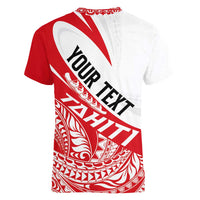 Personalised Tahiti Va'a Race Women V-Neck T-Shirt Polynesian Tattoos Sporty Style - Polynesian Pride