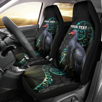 Custom Pukeko New Zealand Car Seat Cover Koru Papua Shell with Silver Fern Pattern LT03 - Polynesian Pride