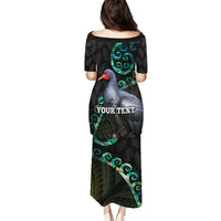 Custom Pukeko New Zealand Family Matching Puletasi Dress and Hawaiian Shirt Koru Papua Shell with Silver Fern Pattern LT03 - Polynesian Pride