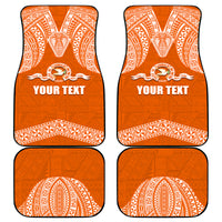 Tonga Tailulu College Car Mats Traditional Ngatu and Polynesian Pattern LT03 Orange - Polynesian Pride