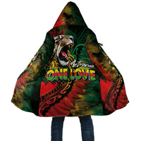 Aotearoa One Love Cloak Reggae Lion with Kakahu Huruhuru LT03 Unisex Black - Polynesian Pride