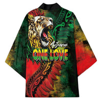 Aotearoa One Love Kimono Reggae Lion with Kakahu Huruhuru LT03 - Polynesian Pride