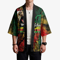 Aotearoa One Love Kimono Reggae Lion with Kakahu Huruhuru LT03 - Polynesian Pride