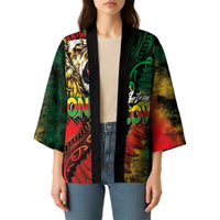 Aotearoa One Love Kimono Reggae Lion with Kakahu Huruhuru LT03 - Polynesian Pride