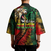 Aotearoa One Love Kimono Reggae Lion with Kakahu Huruhuru LT03 - Polynesian Pride