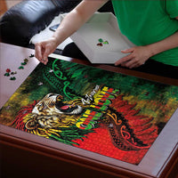 Aotearoa One Love Puzzle Reggae Lion with Kakahu Huruhuru LT03 - Polynesian Pride