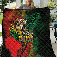 Aotearoa One Love Quilt Reggae Lion with Kakahu Huruhuru LT03 Black - Polynesian Pride