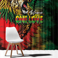 Aotearoa One Love Window Curtain Reggae Lion with Kakahu Huruhuru LT03 - Polynesian Pride