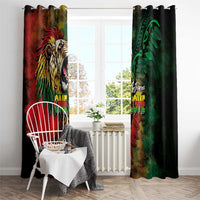 Aotearoa One Love Window Curtain Reggae Lion with Kakahu Huruhuru LT03 - Polynesian Pride