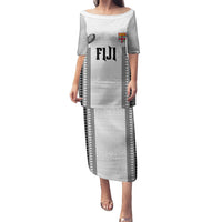 Fiji Rugby Warriors Puletasi Masi Tribal Pattern Go Champion 2024 LT03 Long Dress White - Polynesian Pride